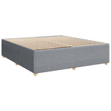 Slatted bed base with mattress Light grey 200x200cm Fabric