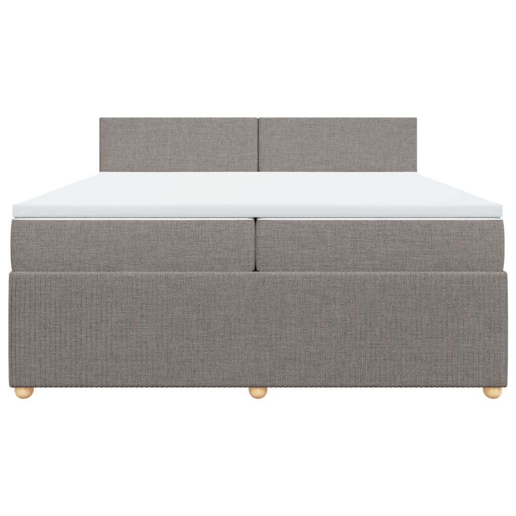 Sommier à lattes de lit avec matelas Taupe 200x200 cm Tissu