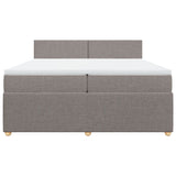 Sommier à lattes de lit avec matelas Taupe 200x200 cm Tissu