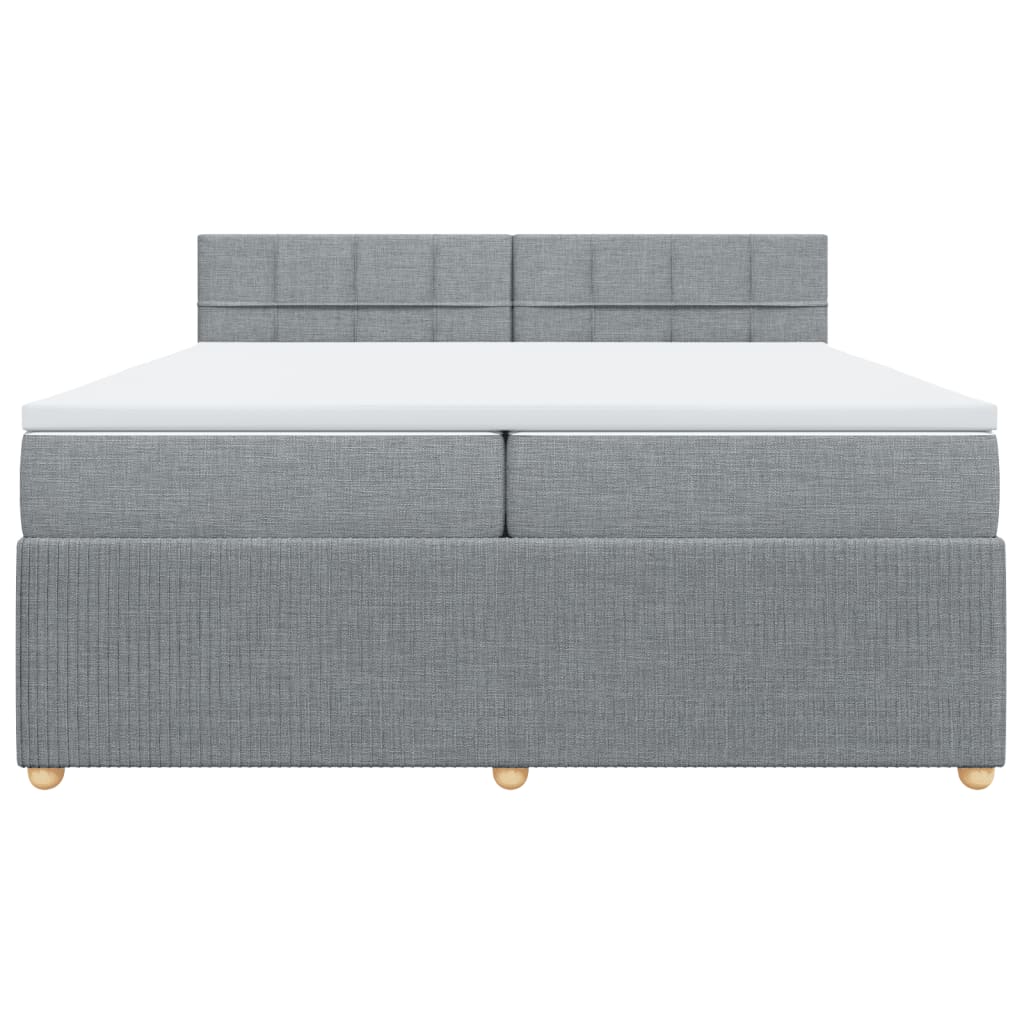 Sommier à lattes de lit avec matelas Gris clair 200x200cm Tissu