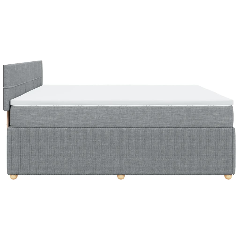 Sommier à lattes de lit avec matelas Gris clair 200x200cm Tissu