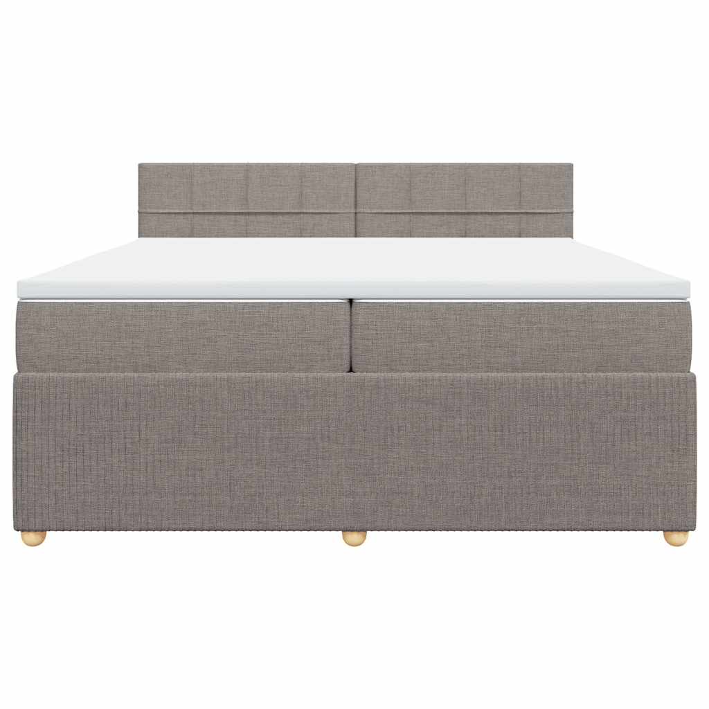 Sommier à lattes de lit avec matelas Taupe 200x200 cm Tissu