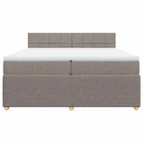 Sommier à lattes de lit avec matelas Taupe 200x200 cm Tissu