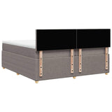 Sommier à lattes de lit avec matelas Taupe 200x200 cm Tissu