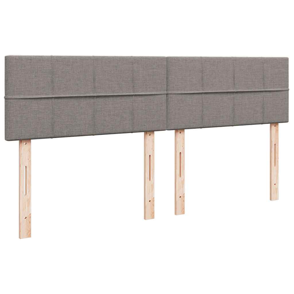 Sommier à lattes de lit avec matelas Taupe 200x200 cm Tissu