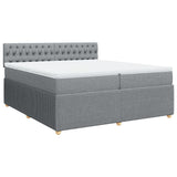 Sommier à lattes de lit avec matelas Gris clair 200x200cm Tissu