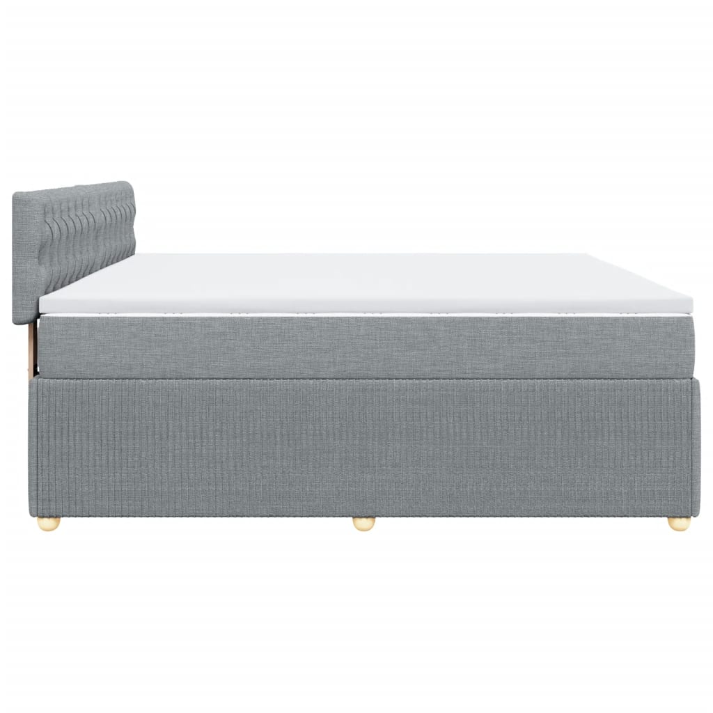 Sommier à lattes de lit avec matelas Gris clair 200x200cm Tissu