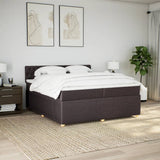 Slatted bed base with mattress Dark brown 200x200 cm