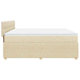 Bed slatted base with mattress Cream 200x200 cm Fabric