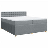 Sommier à lattes de lit avec matelas Gris clair 200x200cm Tissu