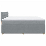 Sommier à lattes de lit avec matelas Gris clair 200x200cm Tissu