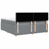 Sommier à lattes de lit avec matelas Gris clair 200x200cm Tissu