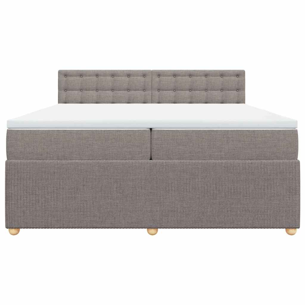 Sommier à lattes de lit avec matelas Taupe 200x200 cm Tissu