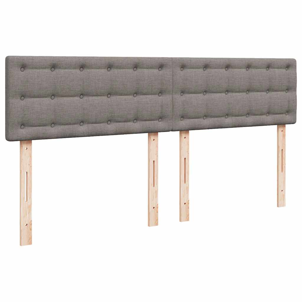 Sommier à lattes de lit avec matelas Taupe 200x200 cm Tissu