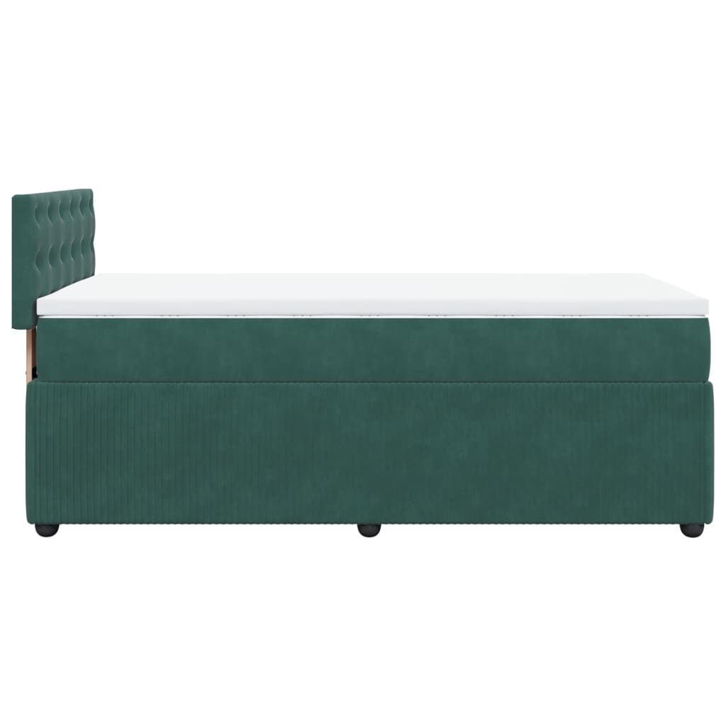 Slatted bed base with mattress Dark green 90x200 cm