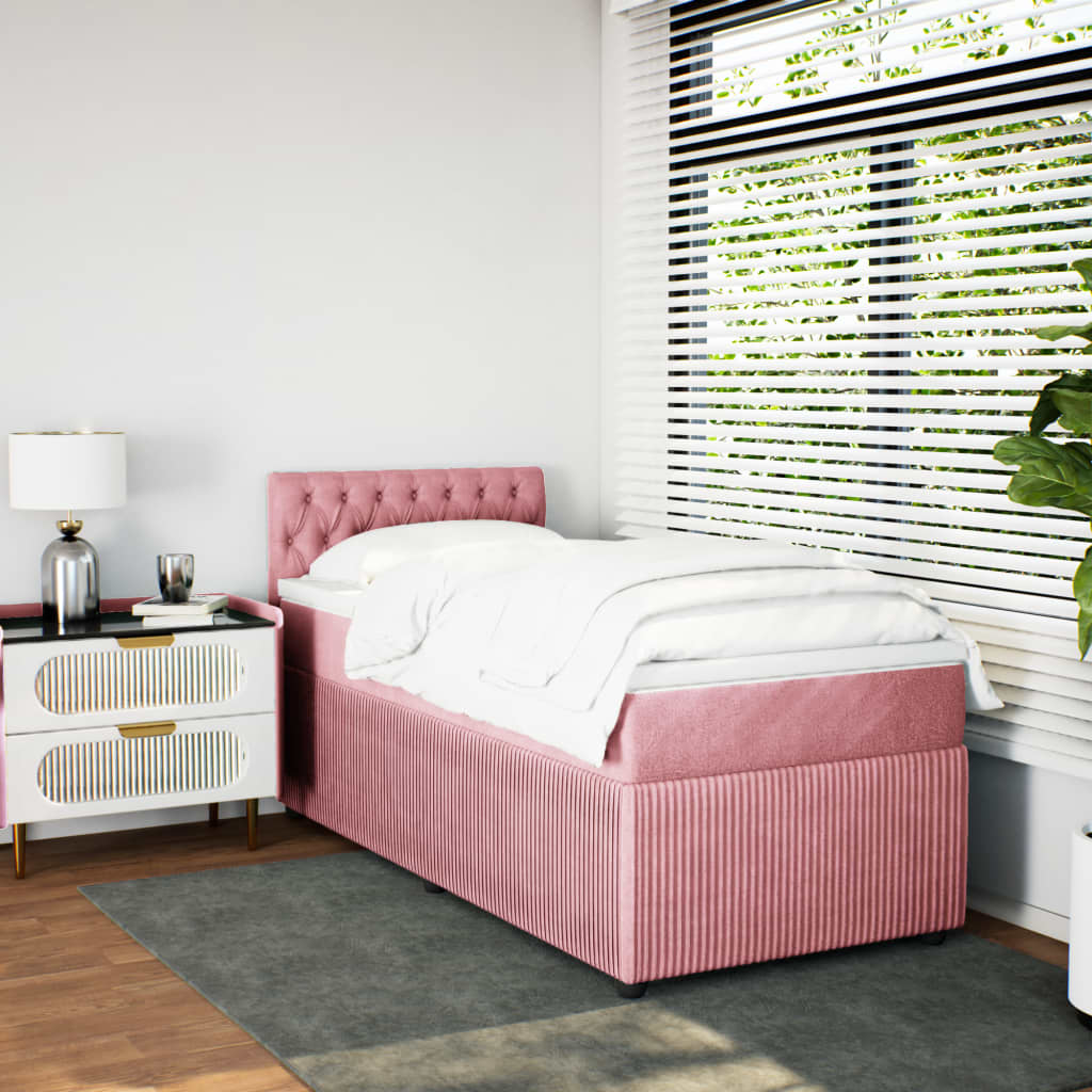 Sommier à lattes de lit avec matelas Rose 90x200 cm Velours