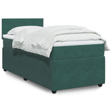 Slatted bed base with mattress Dark green 90x200 cm