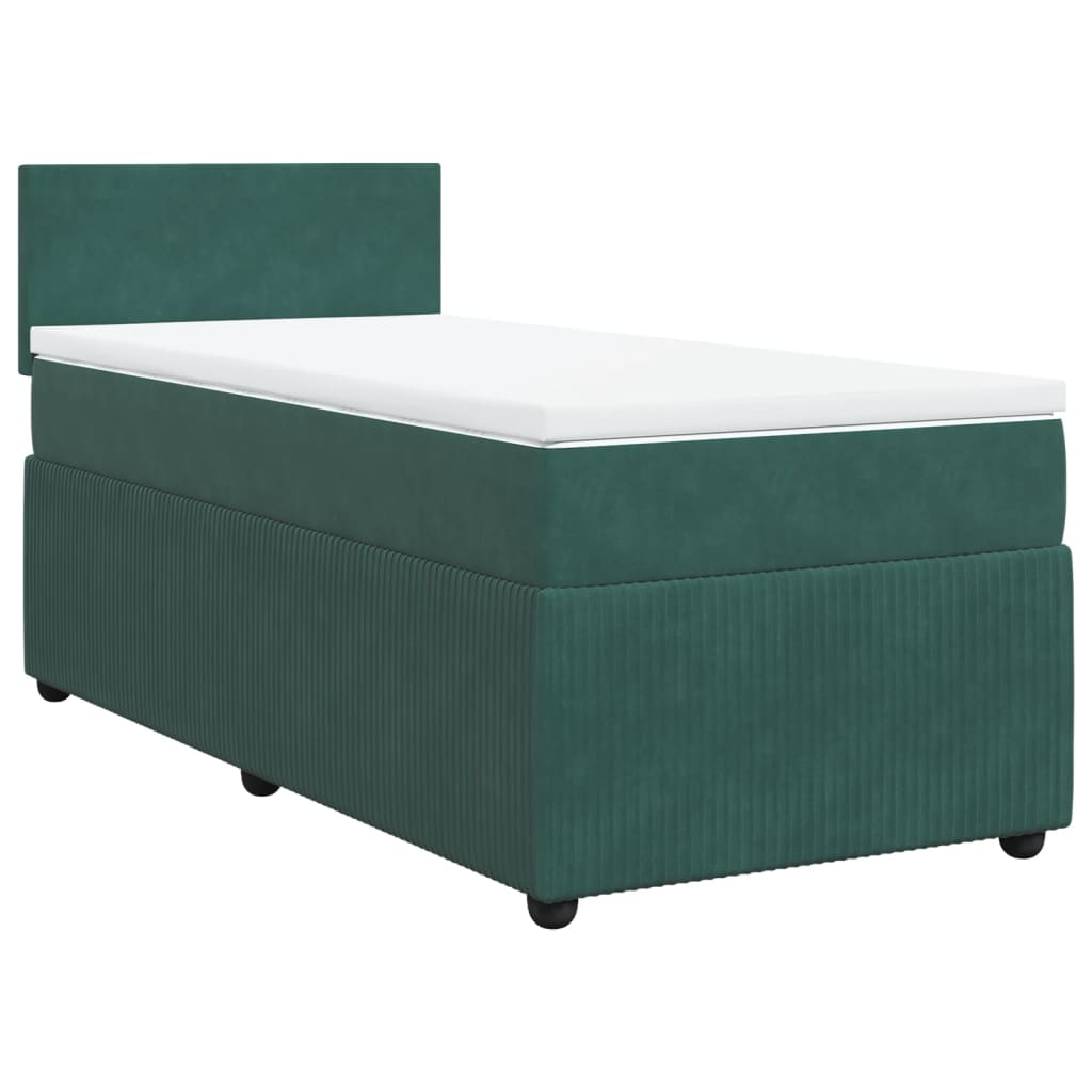 Slatted bed base with mattress Dark green 100x200 cm