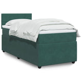 Slatted bed base with mattress Dark green 100x200 cm