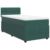 Slatted bed base with mattress Dark green 100x200 cm