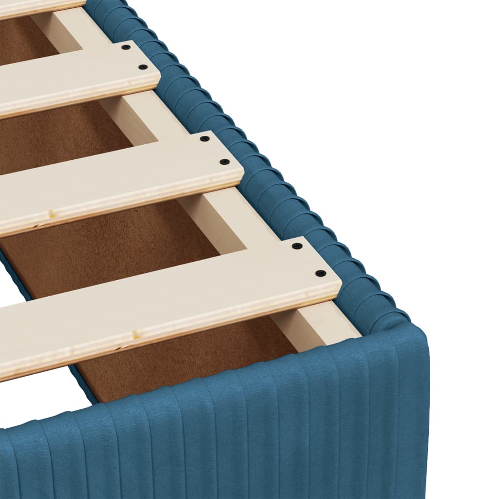 Slatted bed base with blue mattress 100x200 cm