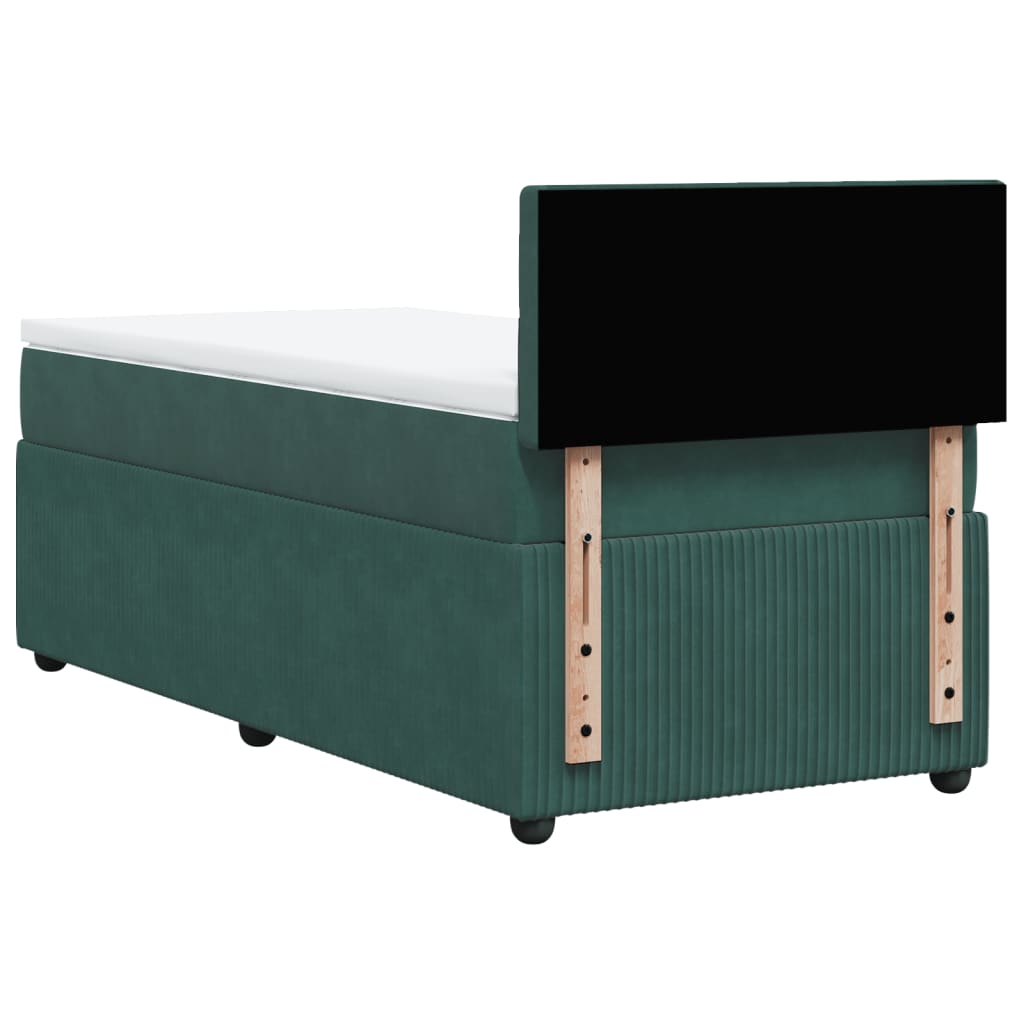 Slatted bed base with mattress Dark green 100x200 cm