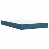 Slatted bed base and blue mattress 120x190 cm velvet