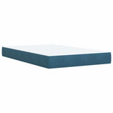 Slatted bed base and blue mattress 120x200 cm velvet