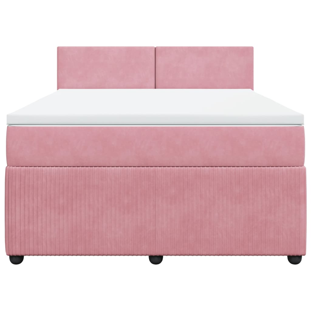 Slatted bed base with mattress Rose 140x190 cm Velvet