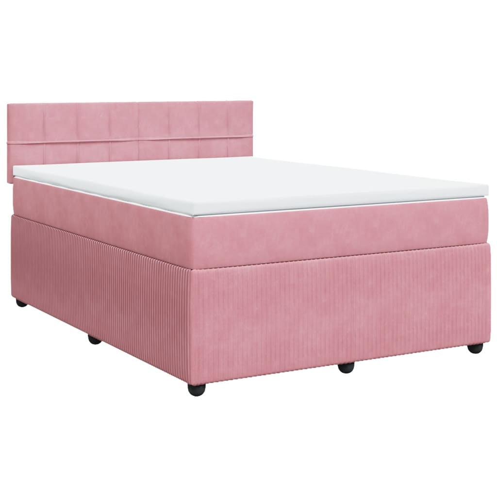 Slatted bed base with mattress Rose 140x190 cm Velvet