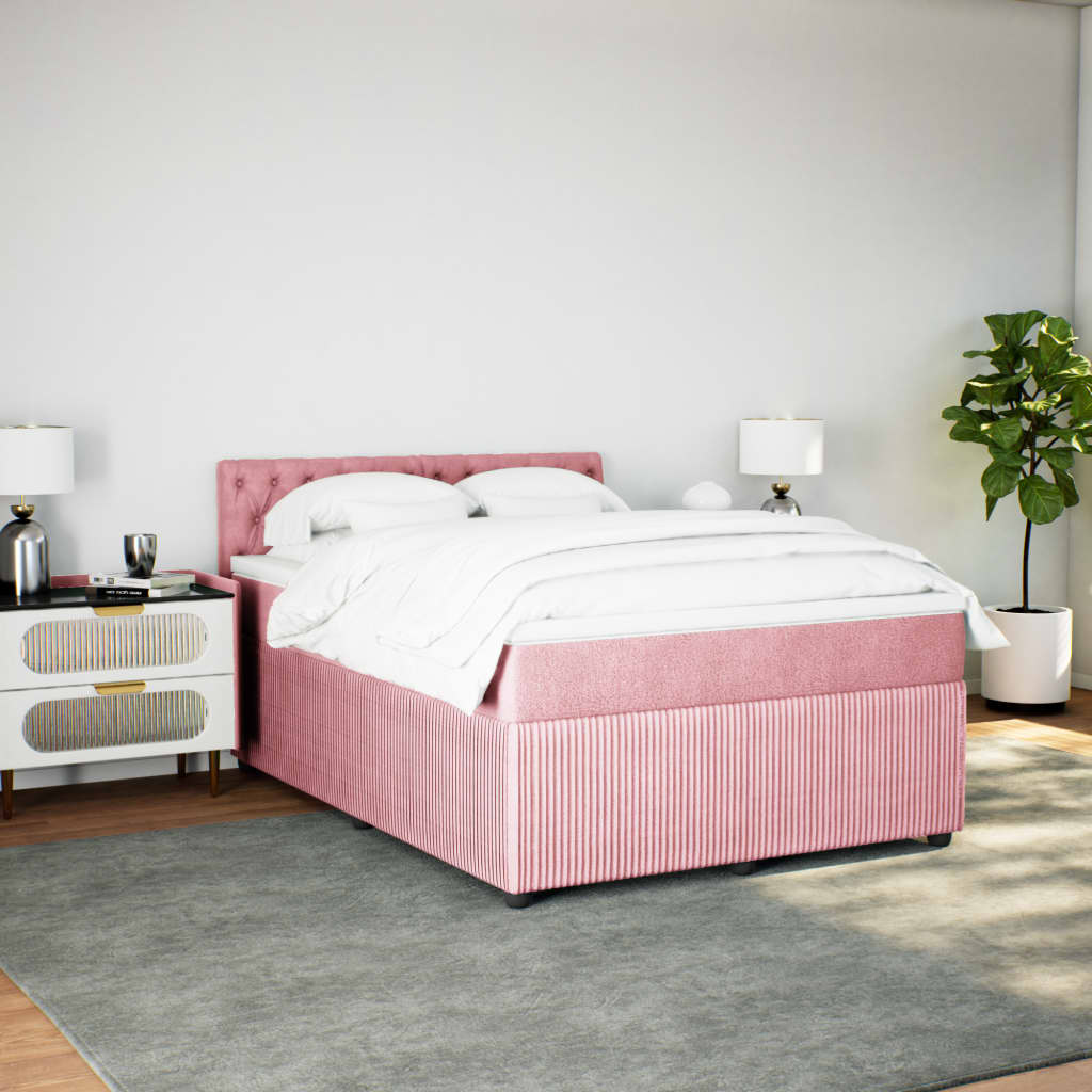 Slatted bed base with mattress Rose 140x190 cm Velvet