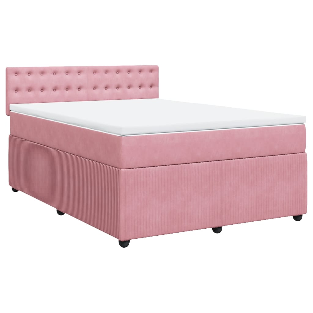 Slatted bed base with mattress Rose 140x190 cm Velvet