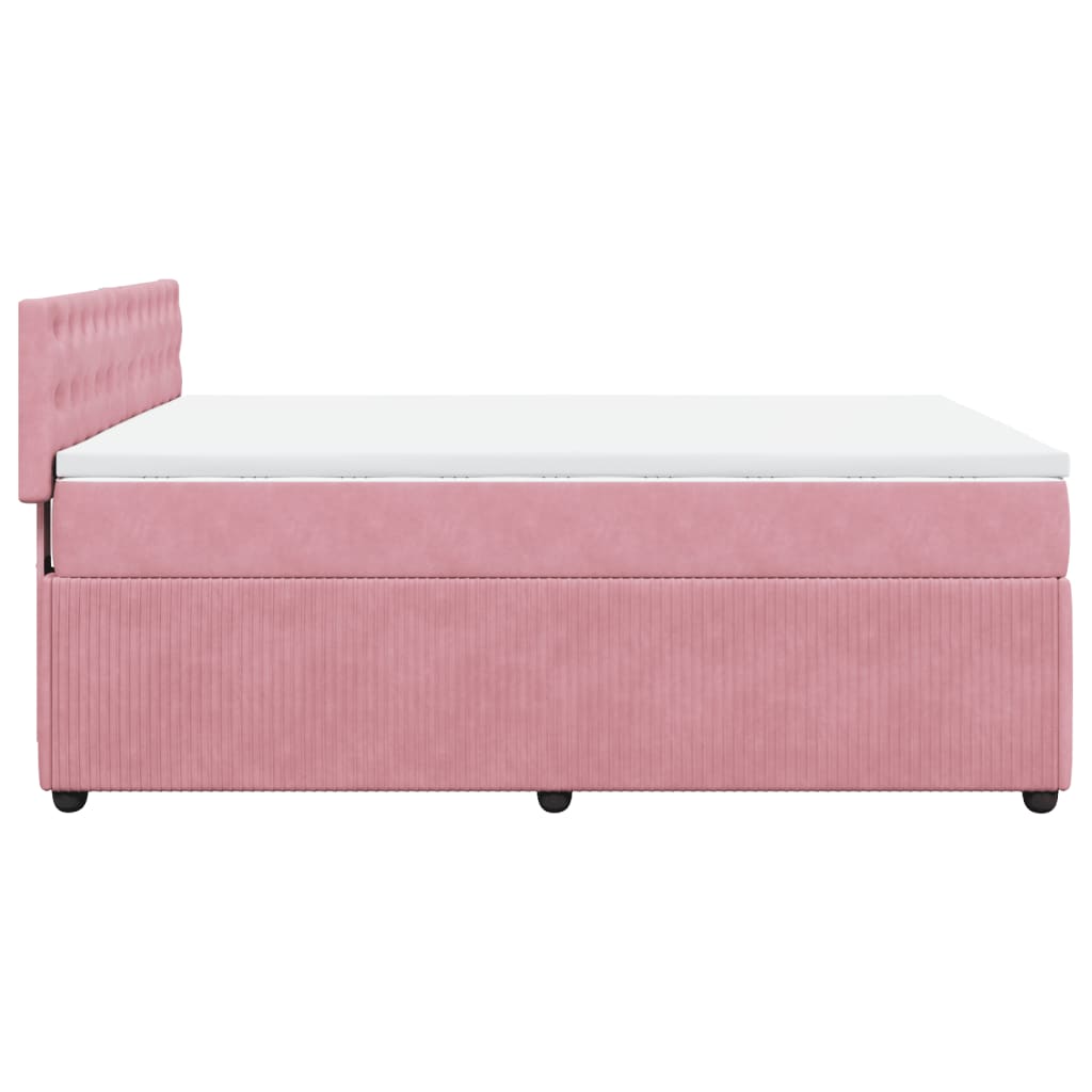 Sommier à lattes de lit avec matelas Rose 140x190 cm Velours