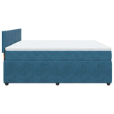 Slatted bed base and blue mattress 180x200 cm velvet