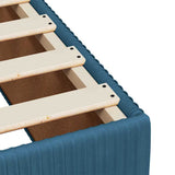 Slatted bed base and blue mattress 180x200 cm velvet