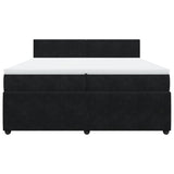 Black 200x200 cm Velvet slatted bed base and mattress