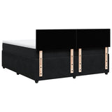 Black 200x200 cm Velvet slatted bed base and mattress