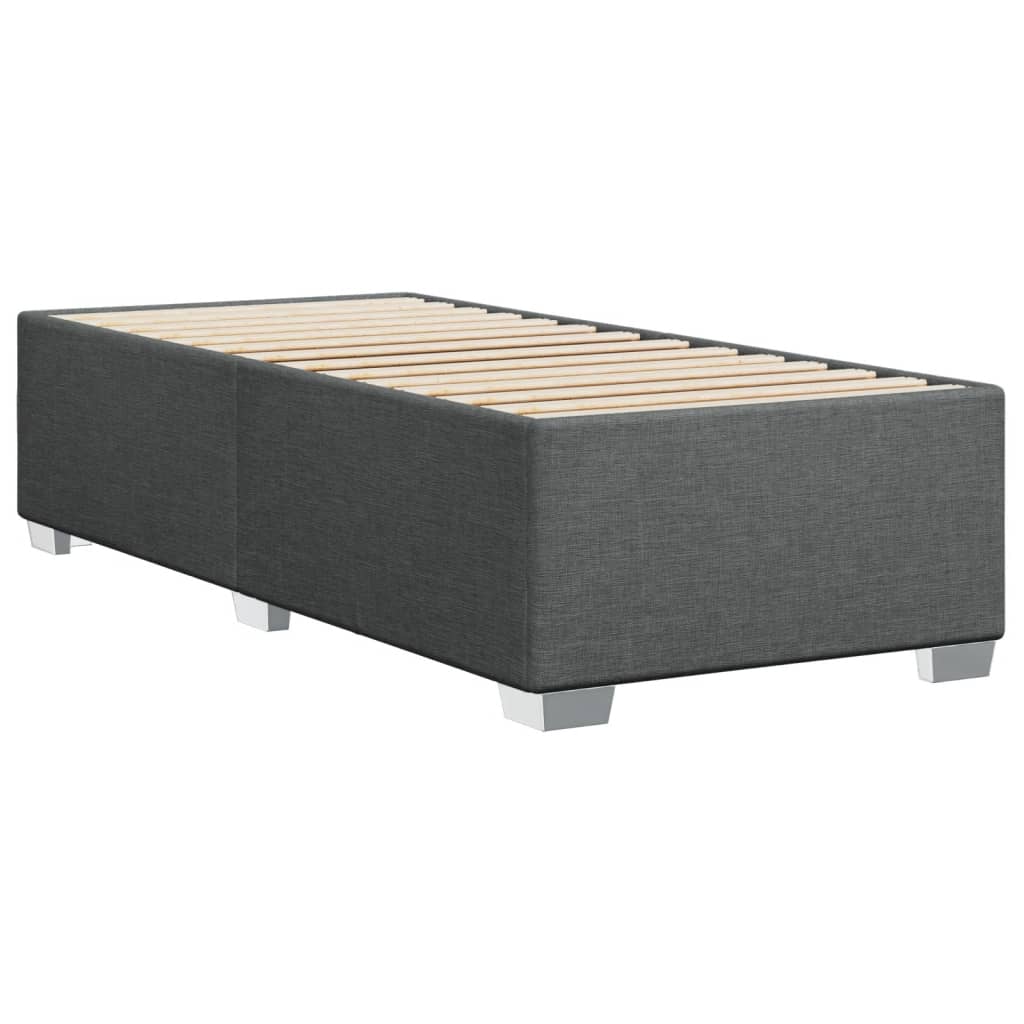 Sommier à lattes de lit avec matelas Gris foncé 80x200 cm Tissu