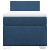 Slatted bed base with mattress Blue 80x200 cm Fabric