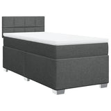 Sommier à lattes de lit avec matelas Gris foncé 80x200 cm Tissu