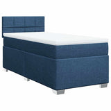 Slatted bed base with mattress Blue 80x200 cm Fabric