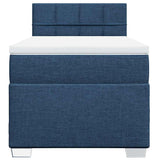 Slatted bed base with mattress Blue 80x200 cm Fabric