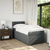 Slatted bed base with mattress Dark grey 80x200 cm Fabric