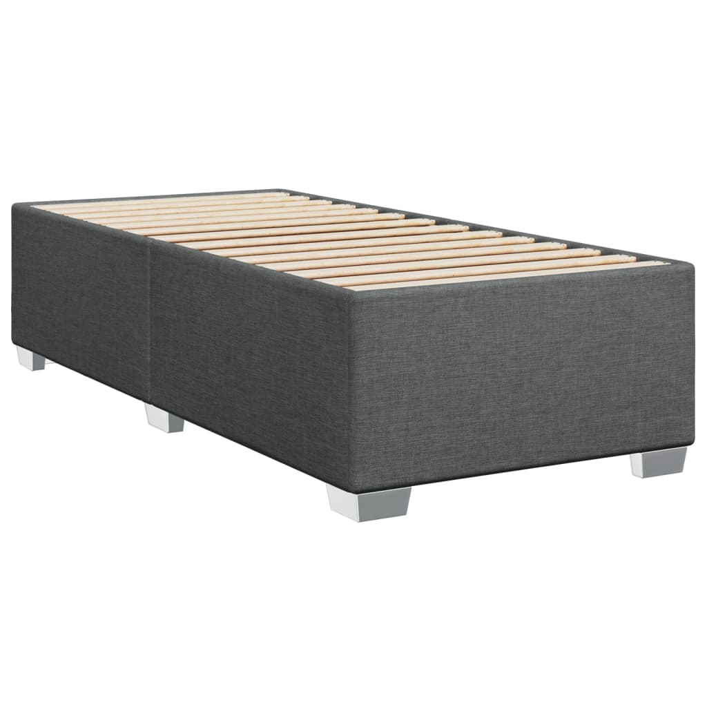 Slatted bed base with mattress Dark grey 80x200 cm Fabric