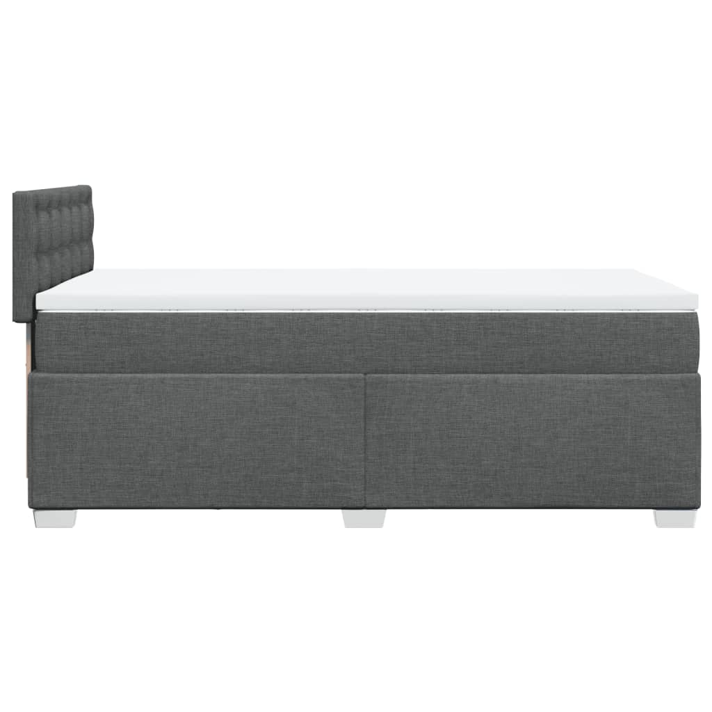 Slatted bed base with mattress Dark grey 80x200 cm Fabric