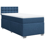 Slatted bed base with mattress Blue 80x200 cm Fabric