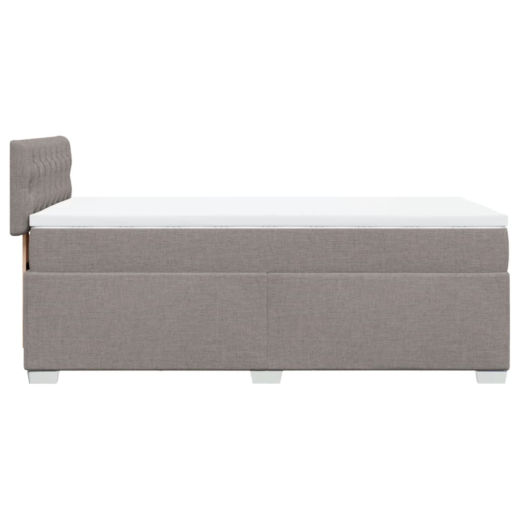 Slatted bed base with mattress Taupe 90x190 cm Fabric