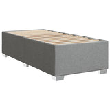 Slatted bed base with mattress Light grey 90x200 cm Fabric