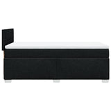 Slatted bed base with mattress Black 90x200 cm Fabric