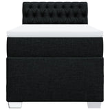 Slatted bed base with mattress Black 90x200 cm Fabric